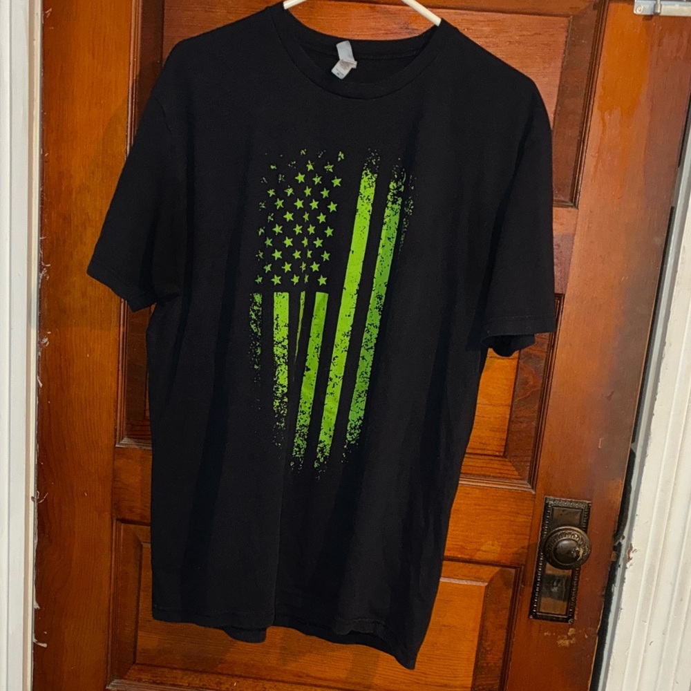 Til Valhalla Project Green American Flag Shirt
